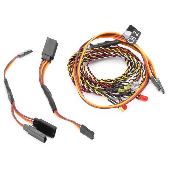 Kit Éclairage LED Pour Voiture RC 1/8 1/10 - 8 LED (Phares, Feux Arrière, Clignotants) - Alimentation 5-8V - 10