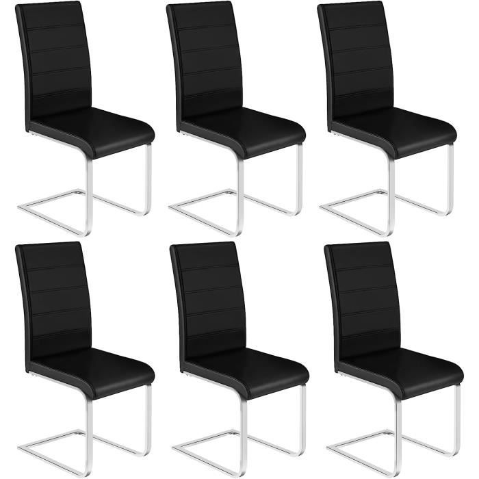 Lot De 2 Chaises De Salle à Manger Vintage - Dossier Cannage, Assise Similicuir Noir, Pieds Métal Noir