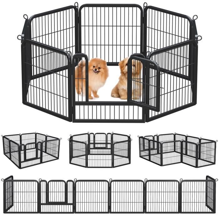 Meilleurs prix pour Yaheetech Parc pour Chien Enclos Chien Chiot Lapin Rongeur Cage pour Chien Clôture Chien en Métal Chenil pour Chien  63cm