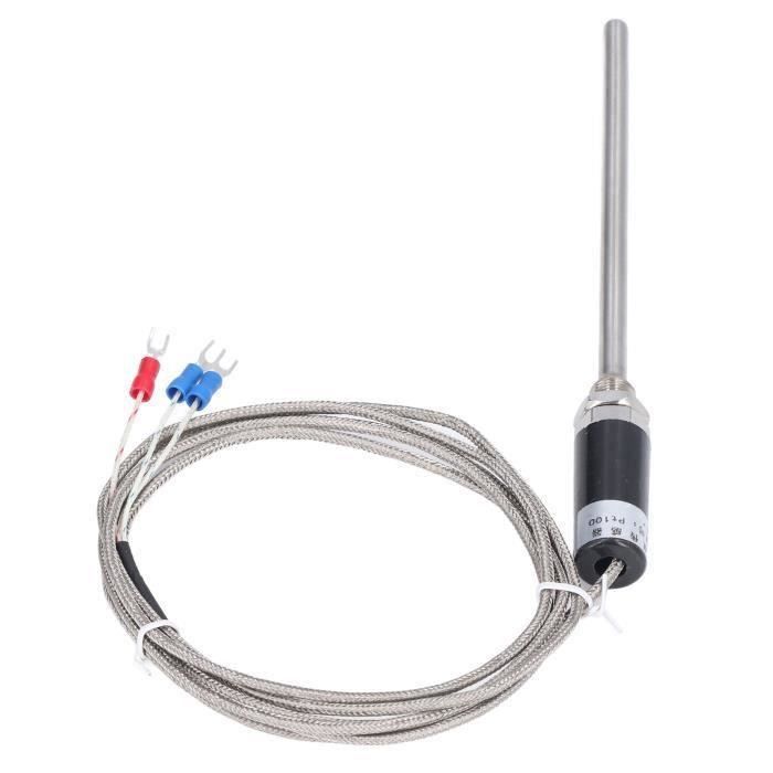 Capteur De Température PT1000 étanche – Sonde Acier Inox, Câble TPE 5m, Plage -30°C à +125°C