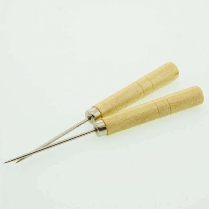 Kit De 3 Poinçons à Coudre Le Cuir Avec Manche En Bois - Pour Couture, Réparation, Artisanat