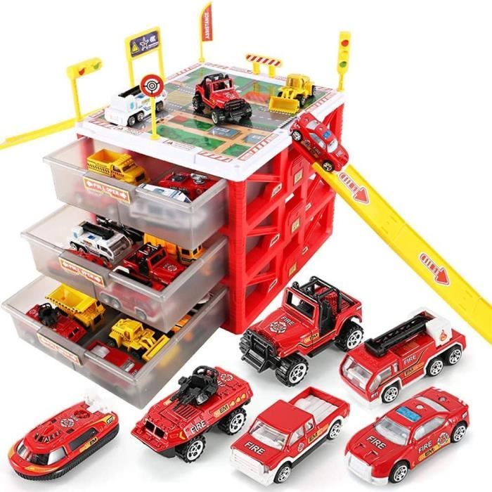 Parking Garage Playset 3 niveaux assemblage Rail voiture jeu de