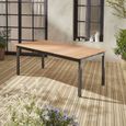 Table de jardin en bois aluminium extensible 200/250cm avec rallonge - Sevilla - bois d'Eucalyptus  huilé et structure anthracite-1