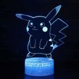 3D Pikachu Lampe Pokemon GO Veilleuse LED USB Recharge 7 Couleurs Télécommande Touch Chambre Décoration Lampe de Table ED4130-1