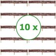 10 x Bordure de parterre en saule BOGATECO | Longueur 100 cm & Hauteur 10 cm | Bordure de pelouse en bois-1