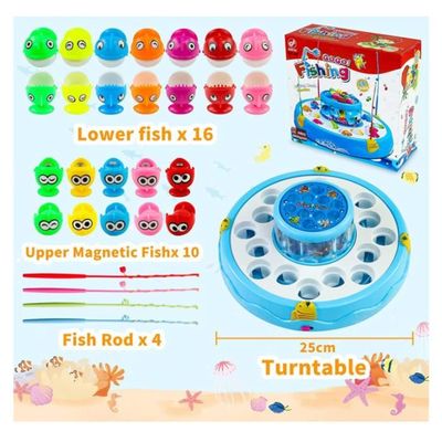 Jeu De Pêche Magnétique KQDRAVINE – 31 Poissons En Bois + 2 Cannes, Pour Enfants 2-3 Ans