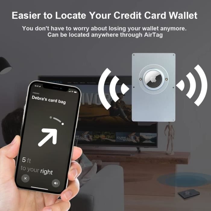 MAUB Airtag Wallet - Airtag Wallet Cardholder - aluminium - porte-cartes de  crédit 