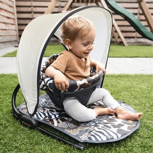 Fauteuil Enfant Bois Hêtre - Taupe Clair - Siège Roseau - 55cm
