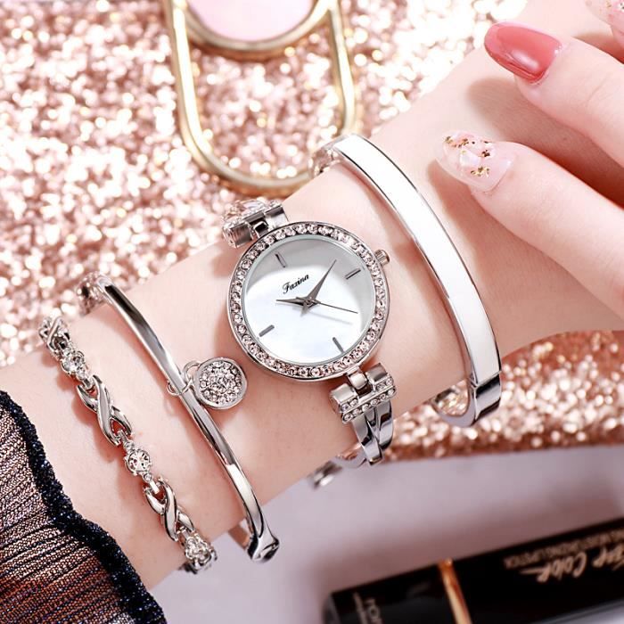 Coffret Cadeau Montre Femme Fille Chic Pas Cher Montre à quartz - Bracelet  Collier - Coquille - Acier - Analogique - Cadeau , - Achat/vente pack  montre Femme Adulte Rouge - Cdiscount