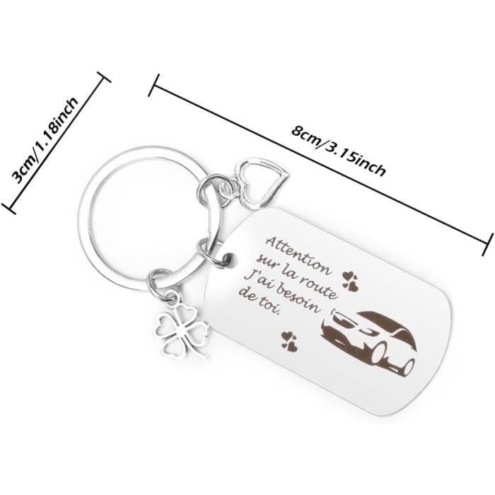 Porte-clés Cœurs Duo Pour Amoureux - Lot De 2 - Argenté - Saint-Valentin
