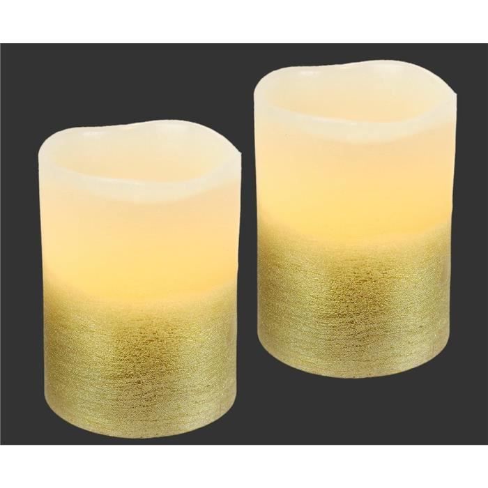 Bougies LED Médiévales Lights4fun - Lot De 2 - Effet Cire Fondue Réaliste - Piles AA Non Incluses