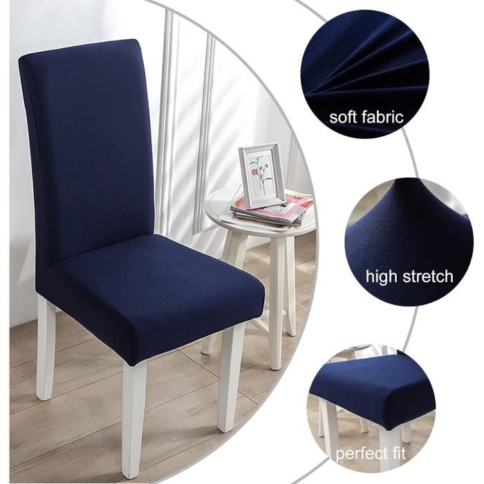 Lot De 6 Housses Extensibles Pour Chaises De Salle à Manger - Gris - Lavables Et Ajustables