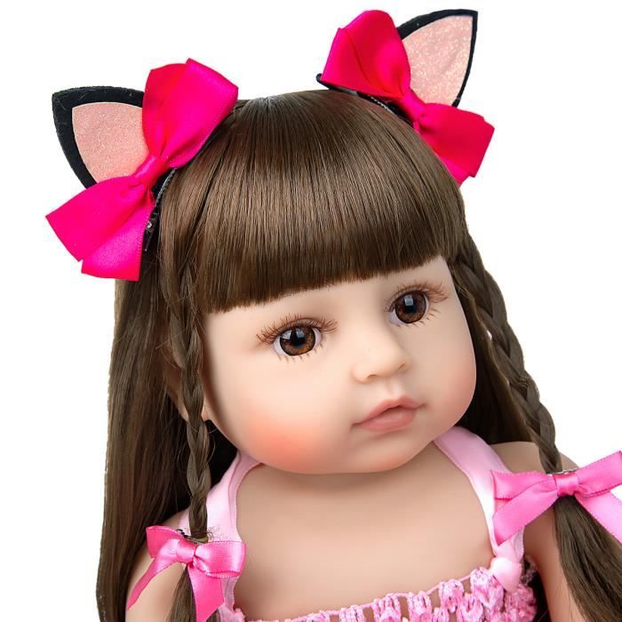 PIMPIMSKY Poupon Poupée bébé fille intéractive Poupée bébé 55cm Blue Eye  Girl Mignon Rebirth Doll Jouets pour Enfants - Cdiscount Jeux - Jouets