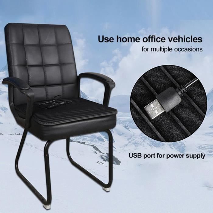 Coussin chauffant électrique Coussin de siège chauffant USB Coussin chaud  pour sièges d’auto de chaise de maison