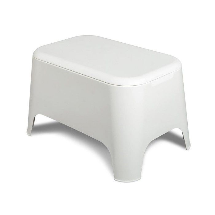 Table Basse Rangement TOOMAX En Résine | 59x39x36cm Blanc | Couvercle Amovible | Intérieur/extérieur