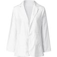 VESTE - CASAQUE - BLAZER  Mode Blazer Veste de Costume Sportive à col Rabattu pour Femme Coupe Droite Veste Blazer Blanc-2