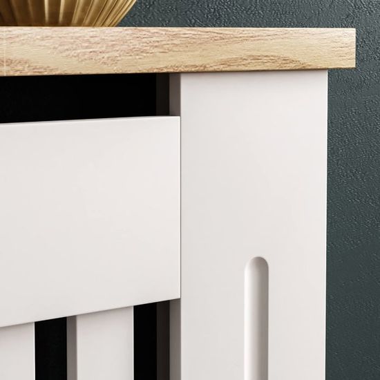 Vida Designs Arlington Table Basse Blanche Avec Étagère De Rangement - Meuble Salon Moderne Effet Chêne