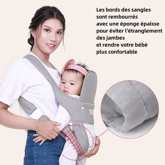 Porte-bébé Latéral Ergonomique - Pour Bébés 0-36 Mois (jusqu'à 20kg) - Soutien Lombaire Et Réglable