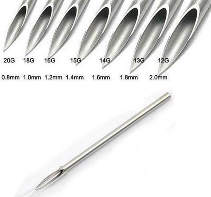 Lot De 50 Aiguilles De Piercing - Tailles 12G à 20G - Acier Inoxydable 316L - Neuf