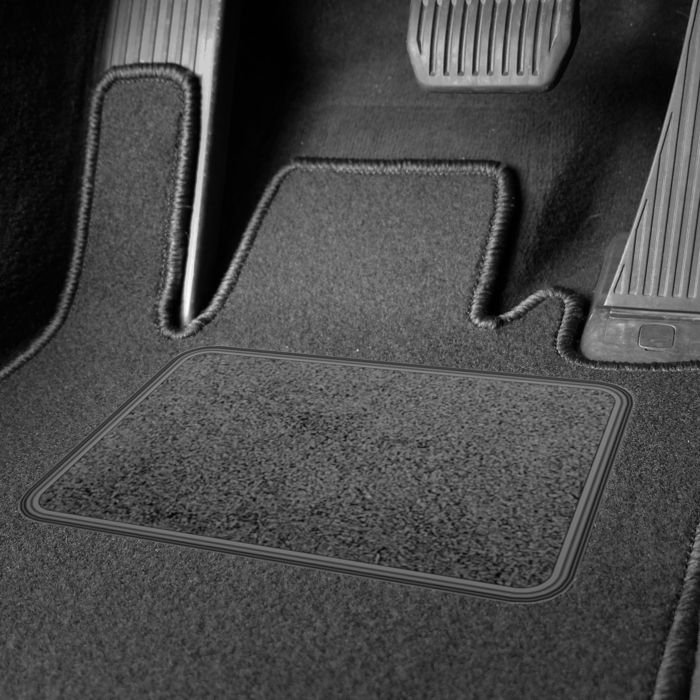 Tapis De Sol Auto Universels 4 Pièces - Imprimé Aigle à Tête Blanche - Bordure Noire, Fond Antidérapant - Facile à Nettoyer