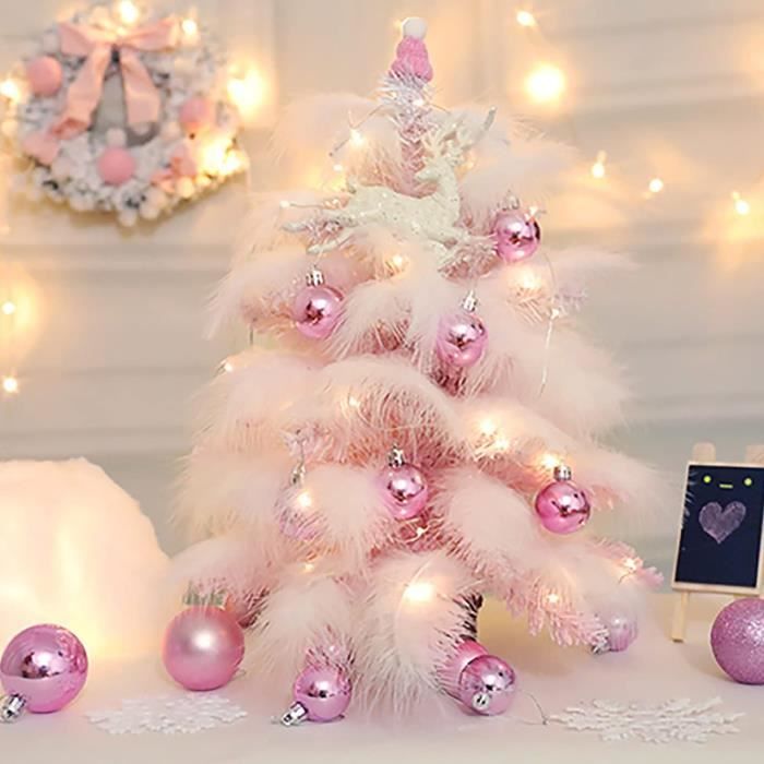 Mini Sapin De Noël Artificiel De Table De 17,745 Cm Avec Guirlande