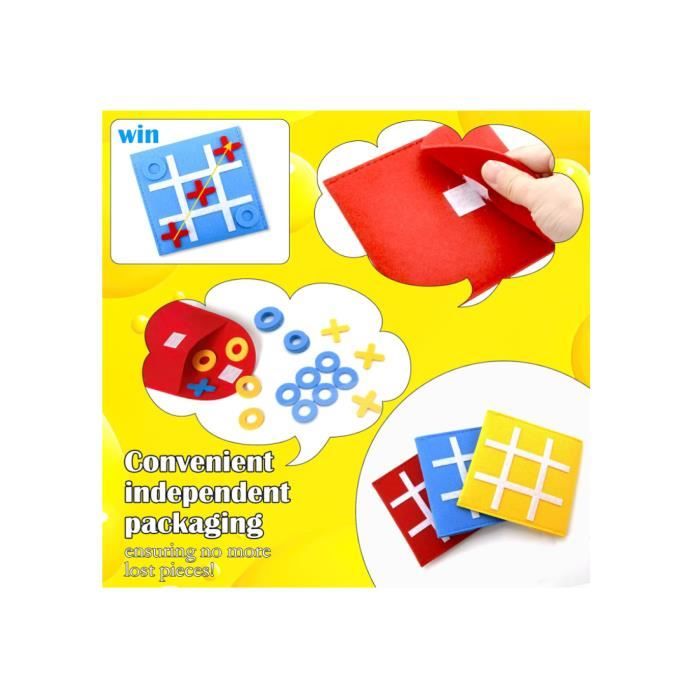 VOSST Tic Tac Toe - Jeu de société pour enfants et familles - Mini jeu en feutre - Tic Tac Town VOSST Tic Tac Toe - Jeu de société pour enfants et familles - Mini jeu en feutre - Tic Tac Town