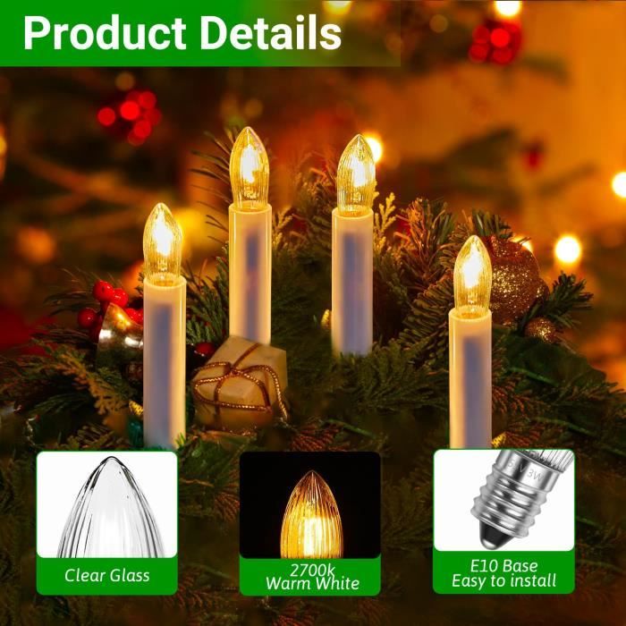 E10 LED 6V 12V Monture Vis Étoile de Noël Advent Rechange Blanc Chaud