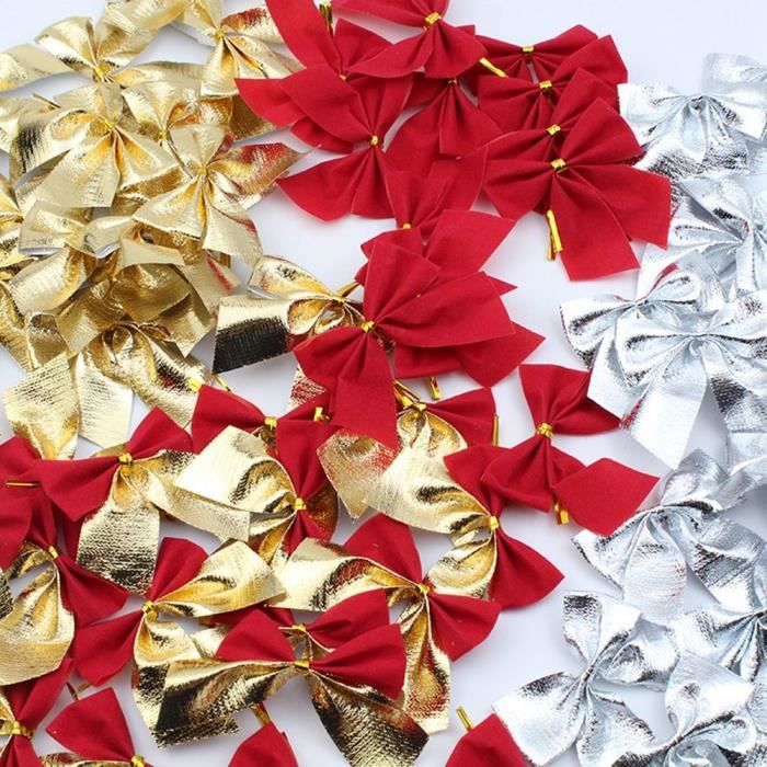 Lot De 12 Nœuds à Paillettes Pour Sapin De Noël - Vert Clair, 15 Cm, En Tissu Non Tissé Réutilisable
