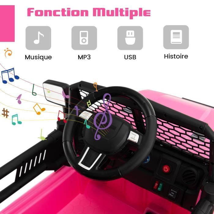 COSTWAY 12V Voiture Électrique Enfant avec Télécommande 2,4G, Véhicule