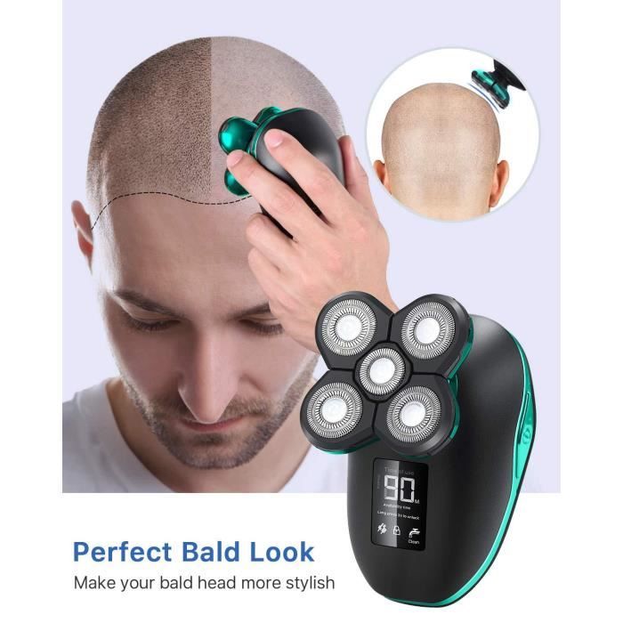 Rasoir électrique 5 Têtes Pour Homme - Tondeuse Barbe, Cheveux, Nez, Oreilles, Corps - Neuf