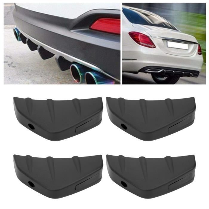 Kit De 4 Ailerons/diffuseurs Triangulaires Pour Pare-chocs Arrière - En ABS Noir Ou Carbone, Universel, Pour Personnalisation Auto