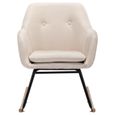 Chaise à bascule - Chaise de salon Fauteuil à bascule Confortable Crème - Tissu Parfait 140048-3