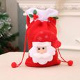 3pcs sac d'emballage de cadeau de Noël beau de bonbons avec ficelle pour bébé enfant (rouge, vieil homme,  CHAUSSETTE DE NOEL-3