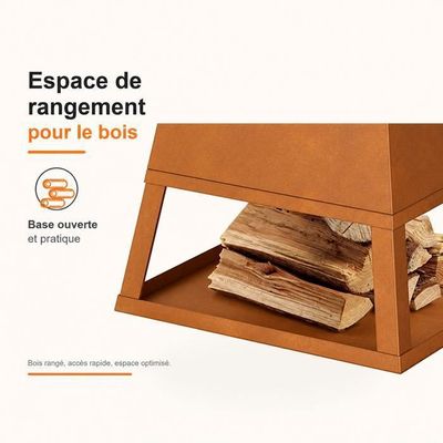 Housse Protection Brasero Ronde 80 Cm – 420D Oxford Étanche Anti-UV – Noire – Cordon Réglable