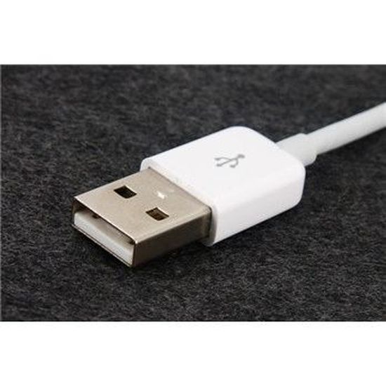 Câble USB Rétractable Pour IPhone 4/3GS, IPad - Blanc, Avec Film Protecteur Inclus