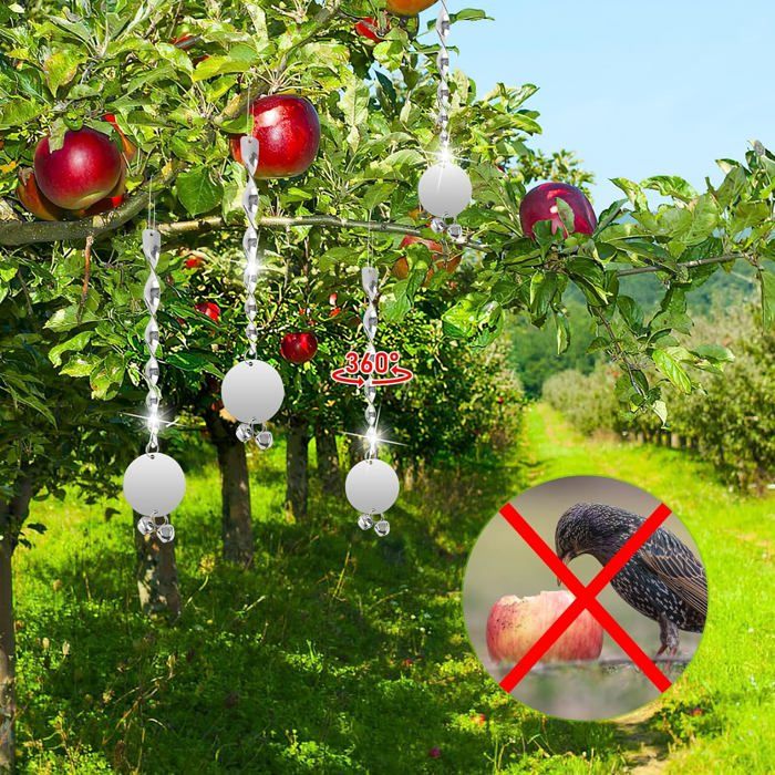 Kit Anti-Oiseaux 12 Tiges Réfléchissantes + Bande Répulsive 50m - Repousse Pigeon Et Oiseaux Pour Jardin Et Balcon