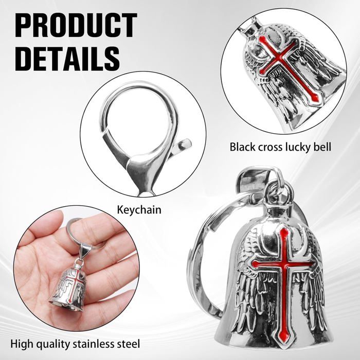 Clochette Biker Porte Bonheur Guardian Bell Christ Dimensions 4 Cm De Haut Et 24 Cm De Large Livree Avec Une Housse De Ra