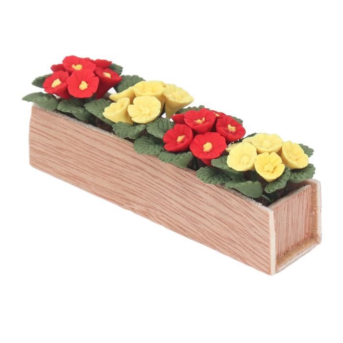 Pot de fleur jadinière en bois miniature maison de poupée