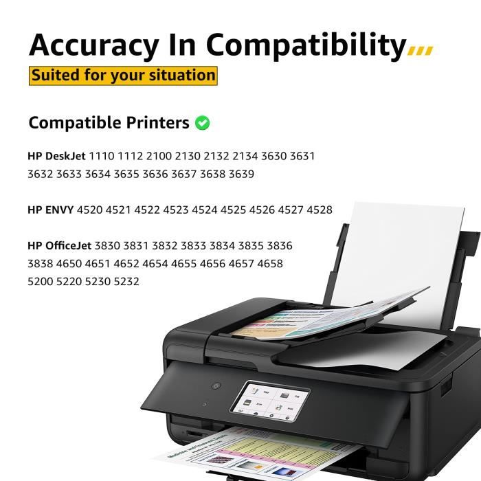 Cartouches d'encre compatibles imprimantes HP DeskJet 3630 3632 3639 : HP  302 XL