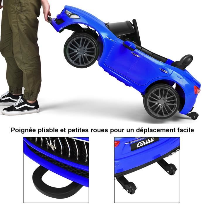 COSTWAY Voiture Electrique 12 V MASERATI Enfant V. Max. 4 5 Km H 2 Moteur Telecommande MP3 Effets Sonores Lumineux Maserati Bleu Cdiscount Jeux Jouets