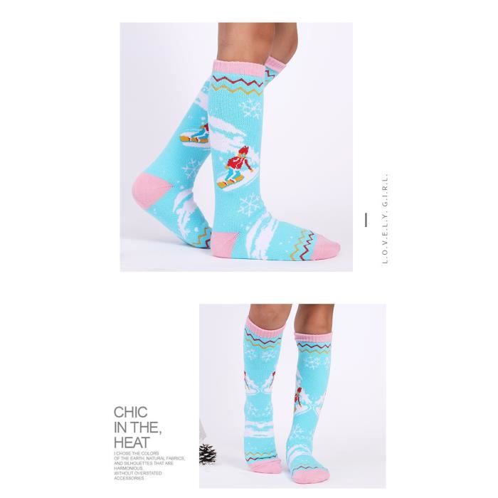 Pack 2 paires chaussettes ski ourson bleu enfant - Thyo
