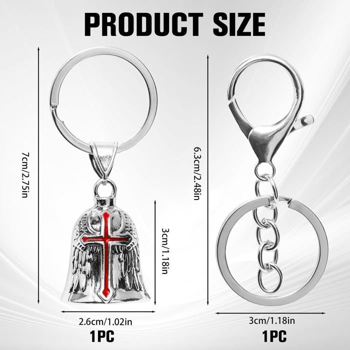 Cloche Porte-bonheur Moto Guardian Bell – Acier Inoxydable Argenté – Talisman Protection Et Style
