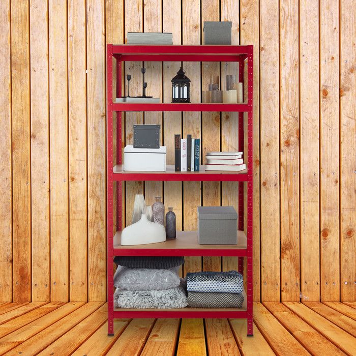 MONZANA® 2x Étagères Charge Lourde Noir 5 Niveaux 180x90x40cm Étagère