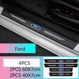 Lot de 4 barres de seuil de voiture en fibre de carbone protection de porte sticker pédale décoration pour Ford-0