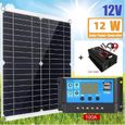 Convertisseur 12V à 220V Onduleur 6000W + Kit de panneau solaire 12 W 12 V avec chargeur de batterie 100A-0