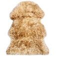 HAO Tapis en peau de mouton véritable Longueur de la laine : 5-7 cm 60 x 90 cm Mélange de marron 9786627436569-0