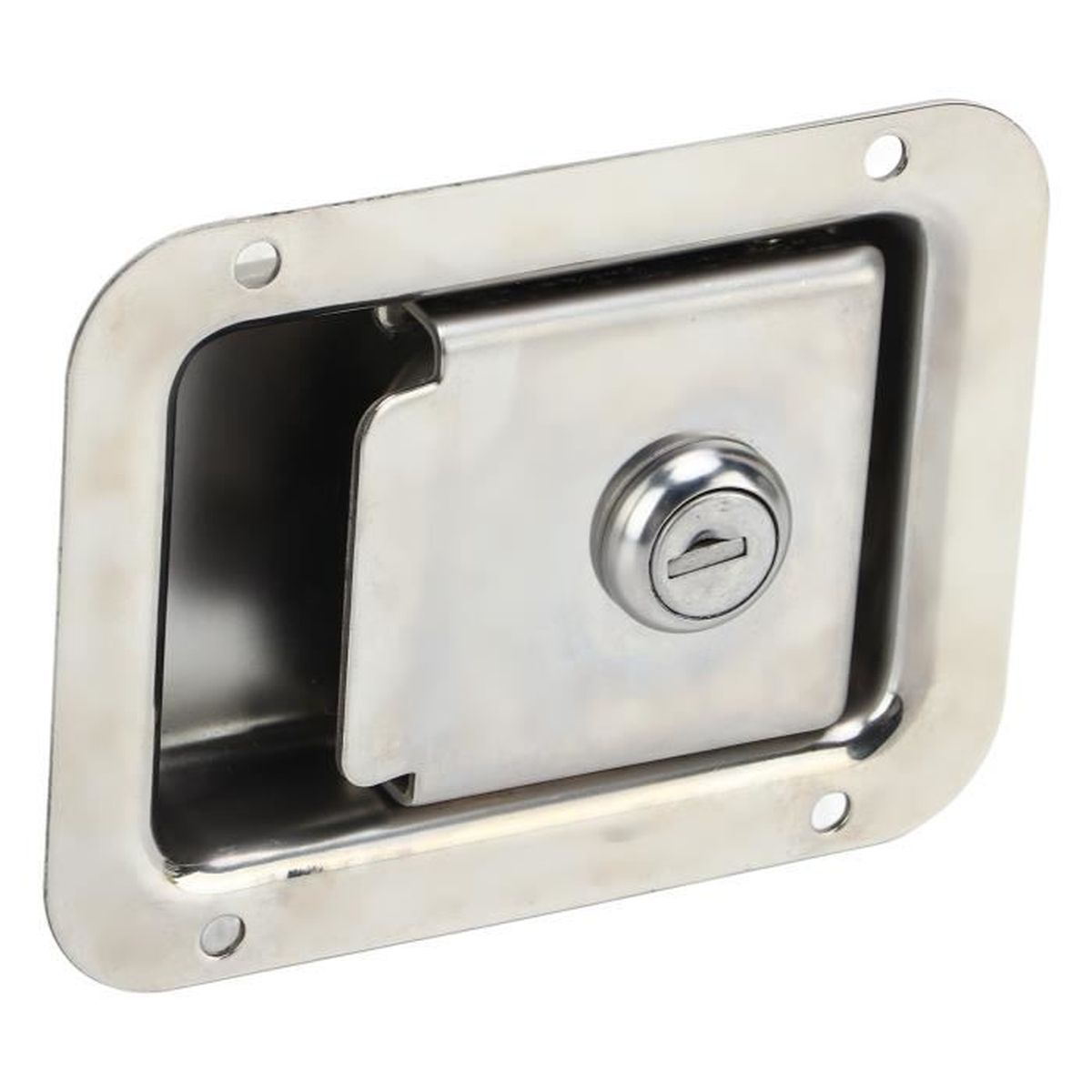 CR-MOESANCO Serrure Porte Caravane Camping-Car Avec Cylindre Et 2 Clés - Blanc, Forme Losange
