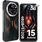 OUKITEL WP55 Pro Smartphone Incassable 5G 512Go 108MP 11000mAh 120Hz 6.6" FHD+ 2.4K Téléphone Incassable Dual SIM/NFC/IP68 Orange