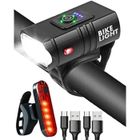 FOCLATUNER Lumiere Velo 1600 Lumens Super Lumineux Eclairage Velo 6 Modes Lumière + 4 Modes Lumière Chargement USB Étanche IPX5 Lampe Velo