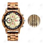 HIGH-TECH & BIEN-ETRE Montre - HTBE® - Montre en bois de zèbre - Multifonctionnelle - Sport - Acier inoxydable